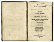 First Edition of ''Israel Vindicated'' Signed by Its Author, George Houston, ''An Israelite'' -- Included in ''Sabin Americana'', the Most Important Books Related to the Americas From 1500-1926